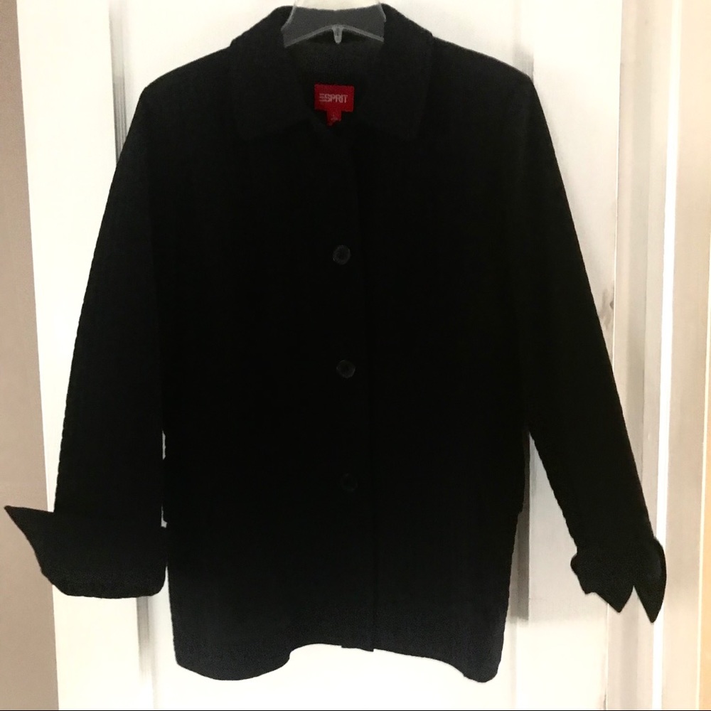 Womens Esprit Black lined quilted jacket